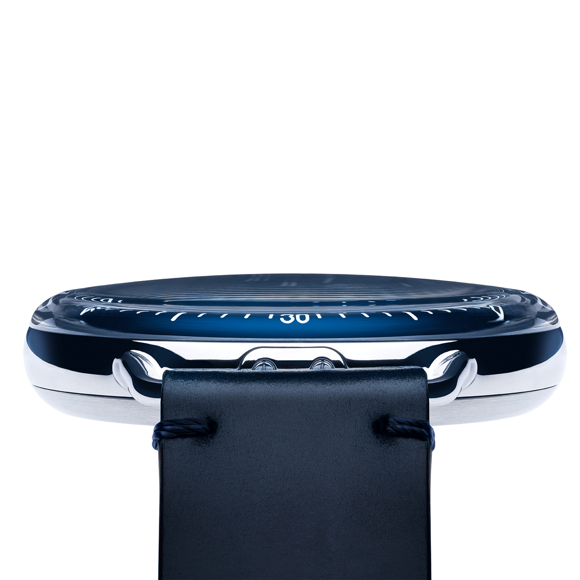 Ressence Type 1° Round Night Blue titanium automatic blue dial leather strap 42 mm