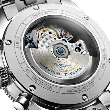 Longines Spirit Flyback automatic watch blue dial steel bracelet 42 mm L3.821.4.93.6