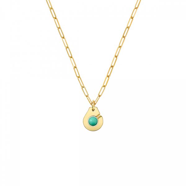 Collier Menottes dinh van R10 en or jaune et chrysoprase 667611