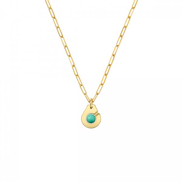 Menottes dinh van R10 necklace in yellow gold and chrysoprase