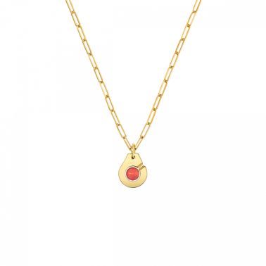 Menottes dinh van R10 necklace in yellow gold and coral