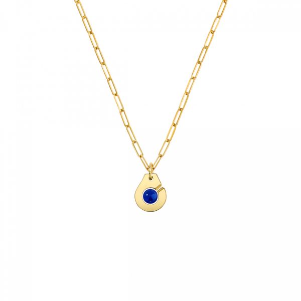 Menottes dinh van R10 necklace in yellow gold and lapis lazuli