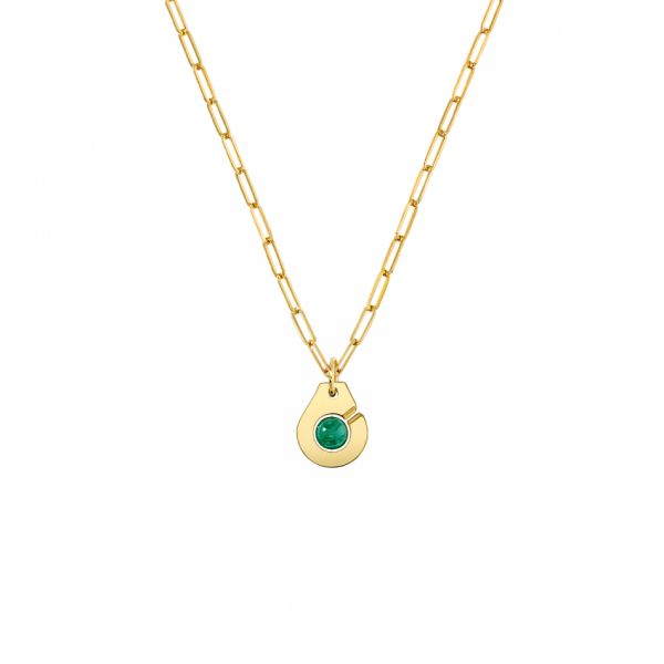 Collier Menottes dinh van R10 en or jaune et malachite 667621