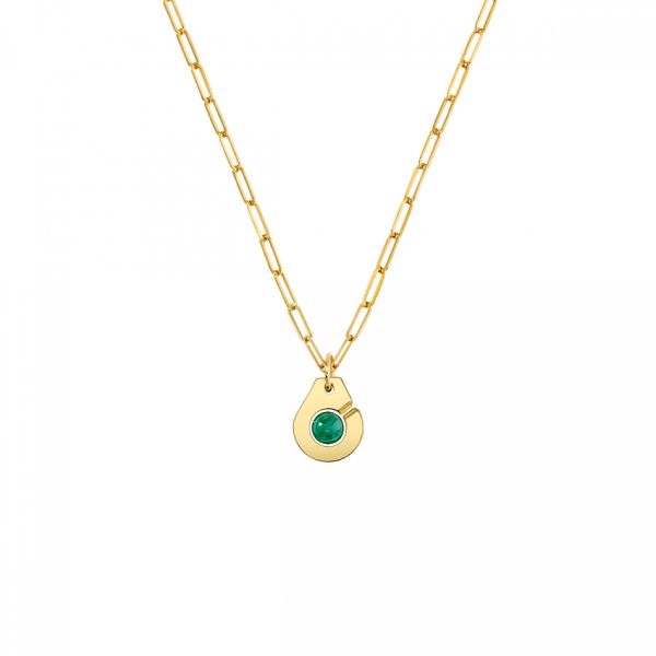 Menottes dinh van R10 necklace in yellow gold and malachite