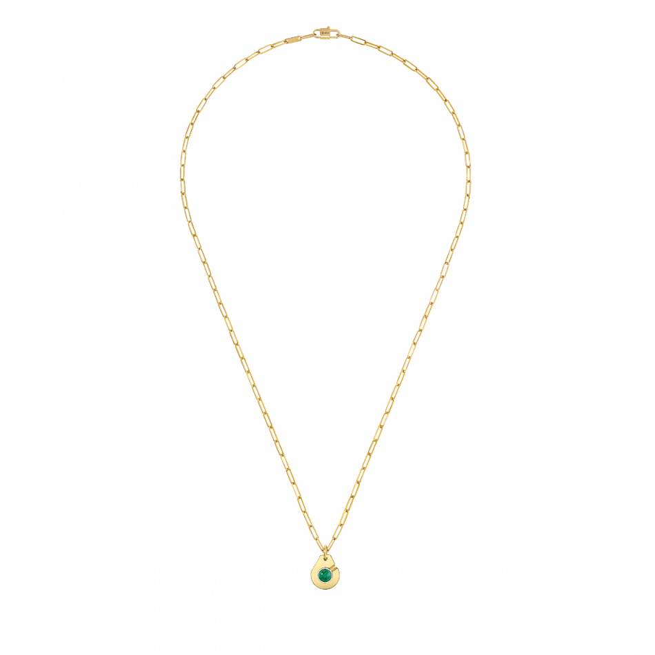 Collier Menottes dinh van R10 en or jaune et malachite 667621