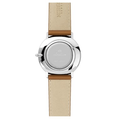 Montre Michel Herbelin City quartz cadran noir bracelet cuir brun 38,7 mm