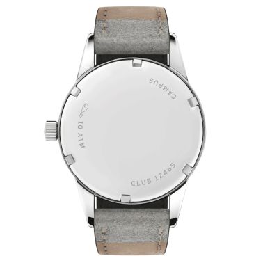 Nomos Club Campus Electric Green mechanical watch green dial grey leather strap 36 mm 715