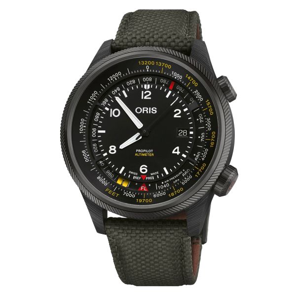 Oris ProPilot Altimeter Carbon automatic black dial textile strap 47 mm