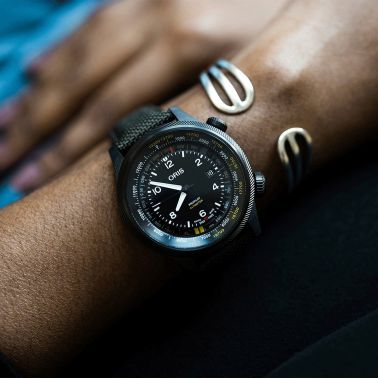 Oris ProPilot Altimeter Carbon automatic black dial textile strap 47 mm