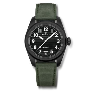 Montre Zenith Pilot Céramique automatique El Primero bracelet cordura 40 mm