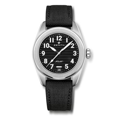 Zenith Pilot automatic El Primero black dial cordura strap 40 mm