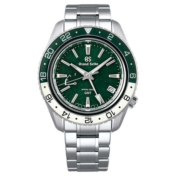 Grand Seiko Sport Spring Drive GMT "Mt. Hotaka Peaks" green dial steel bracelet 44 mm