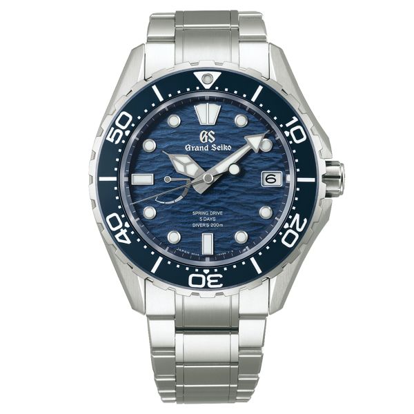 Grand Seiko Evolution 9 Diver Titanium Spring Drive "Ushio" blue dial titanium bracelet 43,8 mm