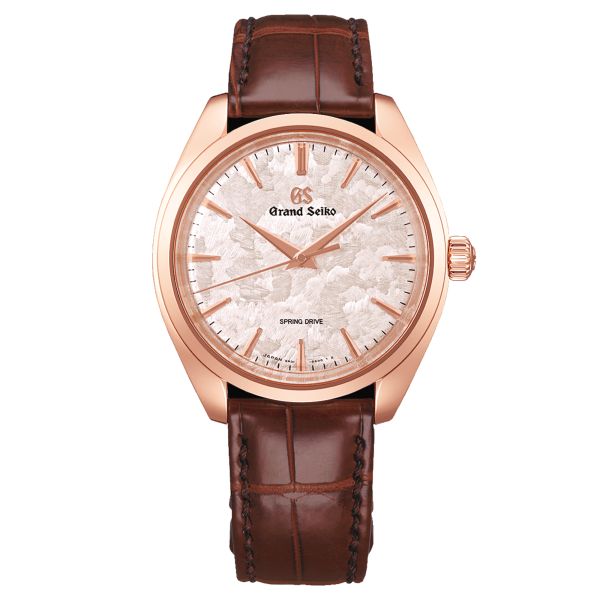 Grand Seiko Elegance Spring Drive "Hana-ikada" mechanical rose gold rose dial leather strap 38,5 mm