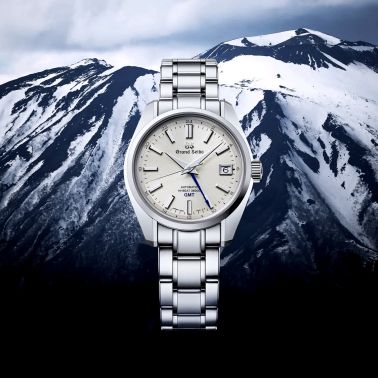 Montre Grand Seiko Heritage 44GS Hi-Beat 36000 GMT Ever-Brillant Steel "Mt Iwate" cadran argenté bracelet acier 40 mm
