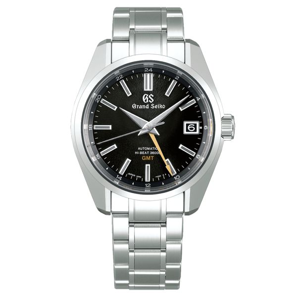 Grand Seiko Heritage 44GS Hi-Beat 36000 GMT Ever-Brillant Steel "Mt Iwate" black dial steel bracelet 40 mm