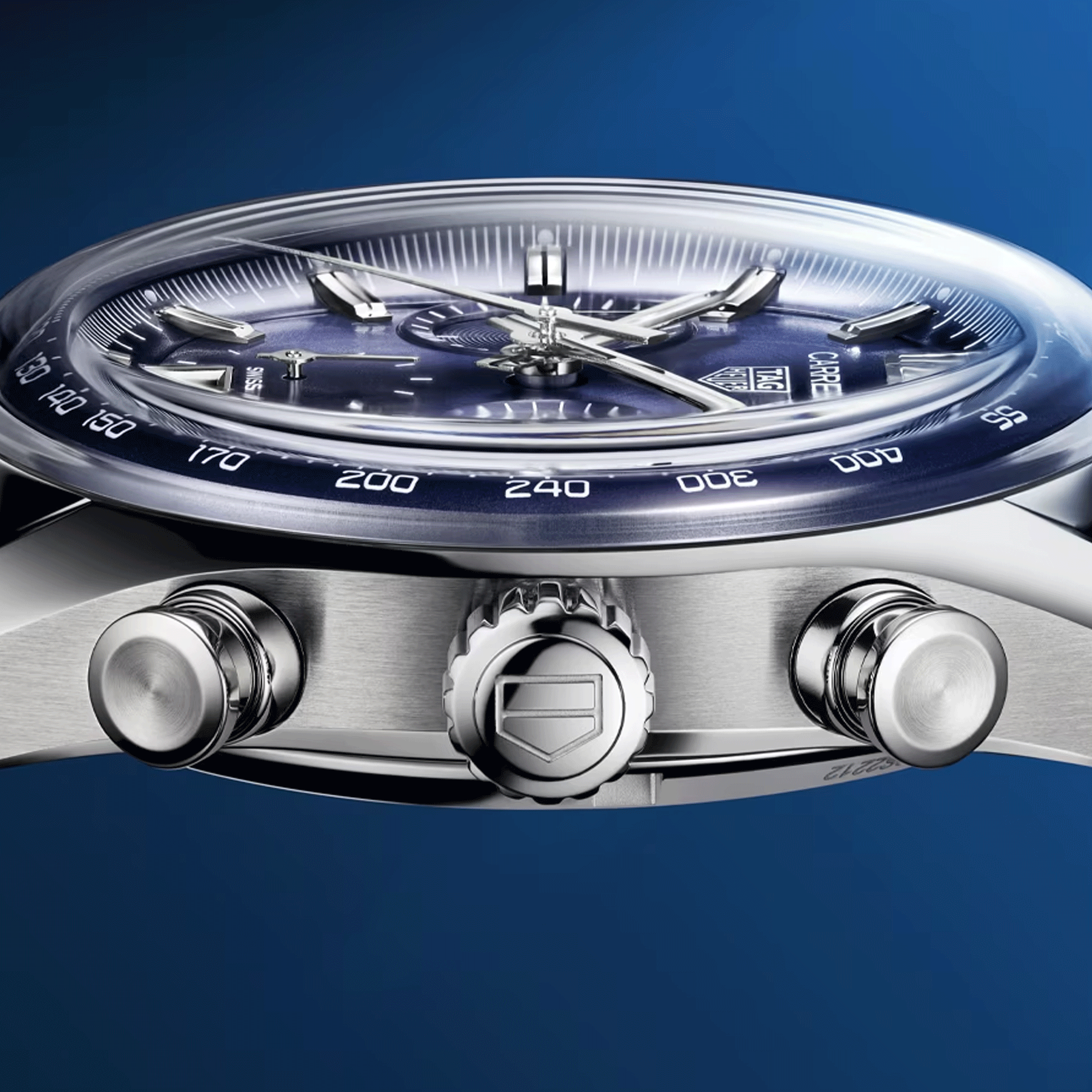 Montre TAG Heuer Carrera Chronograph automatique cadran bleu bracelet cuir bleu 39 mm CBS2212.FC6535