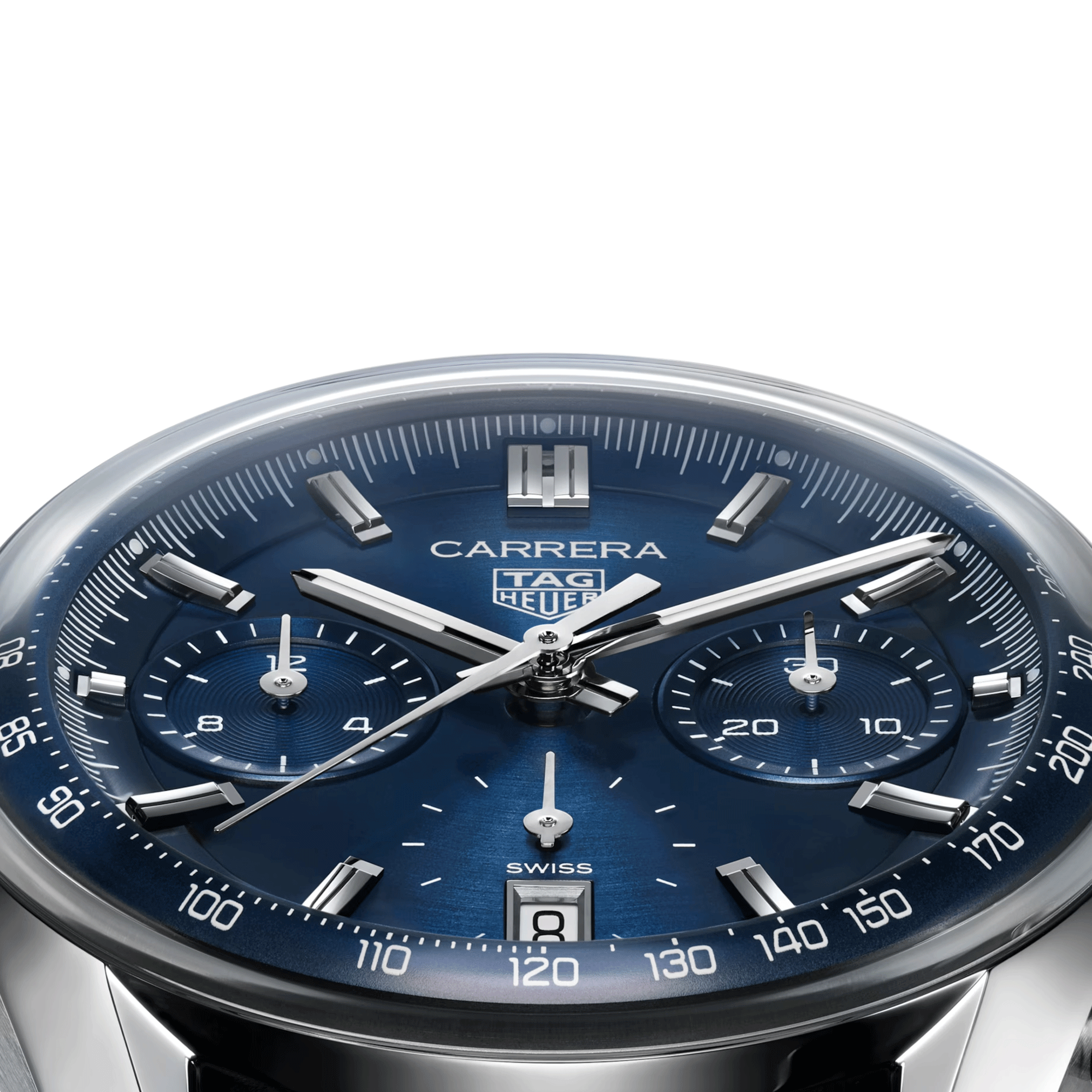 TAG Heuer Carrera Chronograph automatic watch blue dial blue leather strap 39 mm CBS2212.FC6535