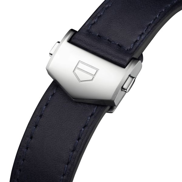 Montre TAG Heuer Carrera Chronograph automatique cadran bleu bracelet cuir bleu 39 mm CBS2212.FC6535