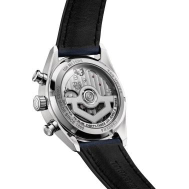 TAG Heuer Carrera Chronograph automatic watch blue dial blue leather strap 39 mm CBS2212.FC6535