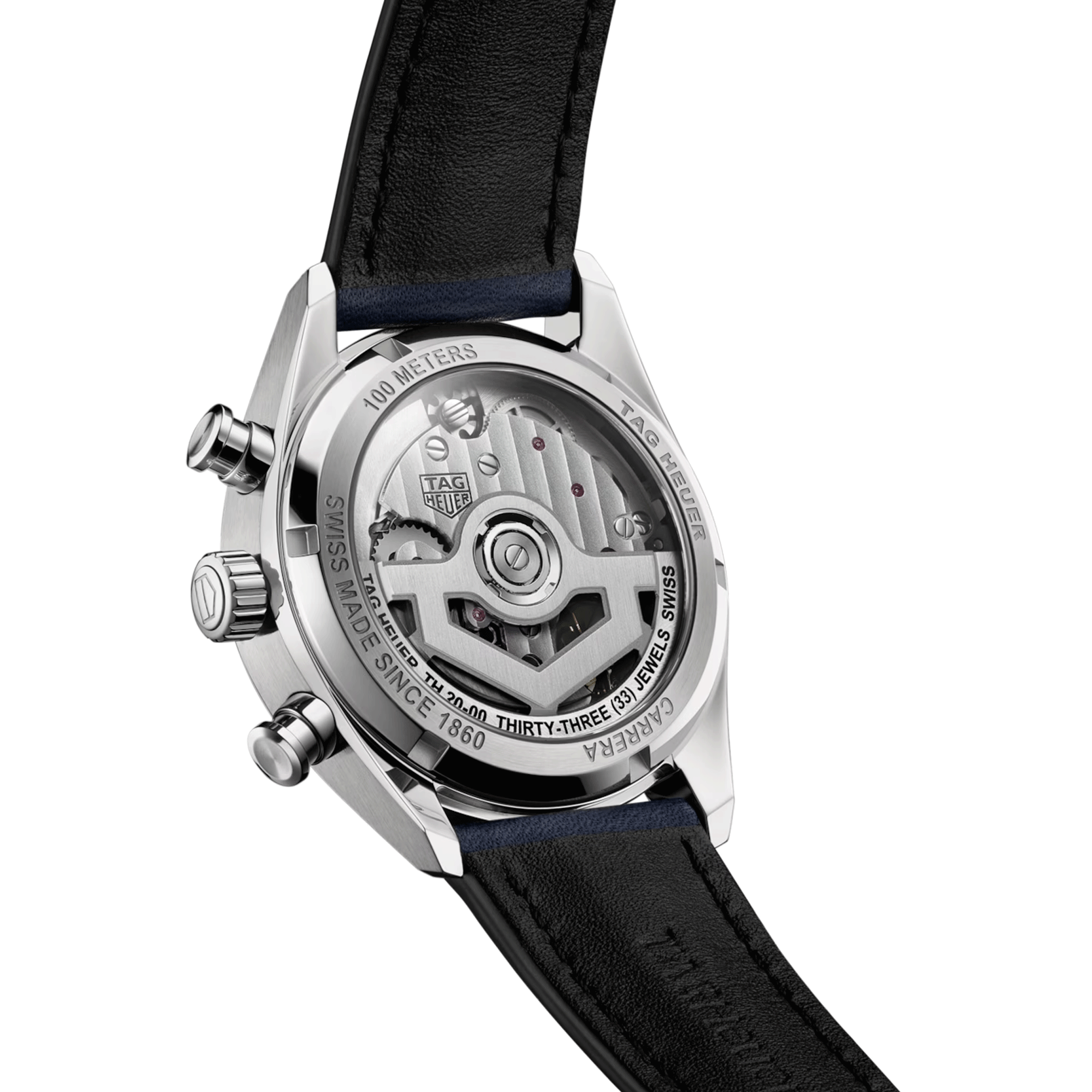 Montre TAG Heuer Carrera Chronograph automatique cadran bleu bracelet cuir bleu 39 mm CBS2212.FC6535