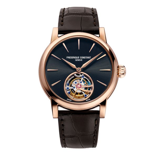 Frederique Constant Classic Tourbillon Manufacture automatic rose gold anthracite dial leather strap 42 mm