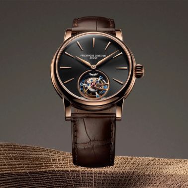Frederique Constant Classic Tourbillon Manufacture automatic rose gold anthracite dial leather strap 42 mm