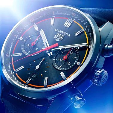 Montre TAG Heuer Carrera Chronograph automatique cercle orange rouge cadran noir bracelet cuir noir 42 mm CBN201C.FC6542