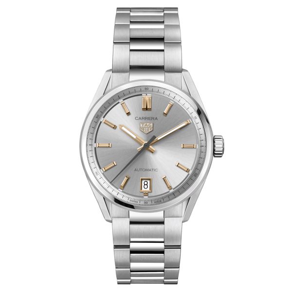 TAG Heuer Carrera automatic watch rose gold index grey dial steel bracelet 36 mm WBN2310.BA0001