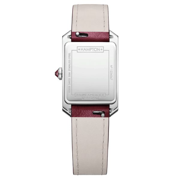Montre Baume et Mercier Hampton quartz cadran pourpre bracelet cuir pourpre 35 x 22 mm 10673