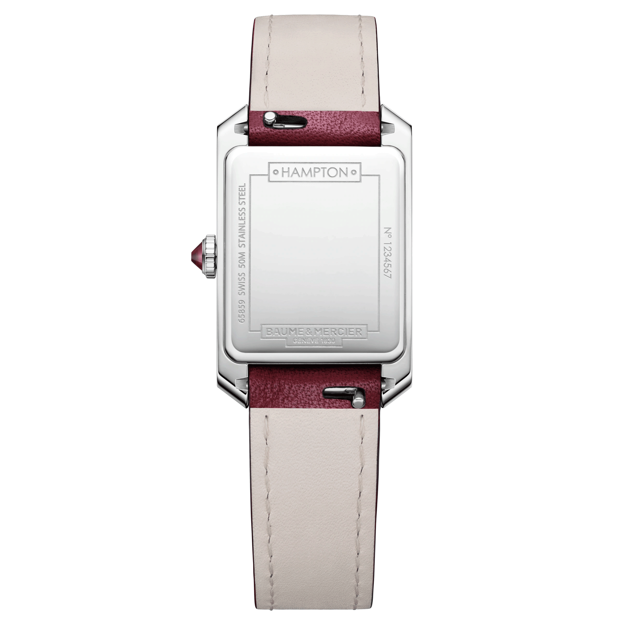 Montre Baume et Mercier Hampton quartz cadran pourpre bracelet cuir pourpre 35 x 22 mm 10673