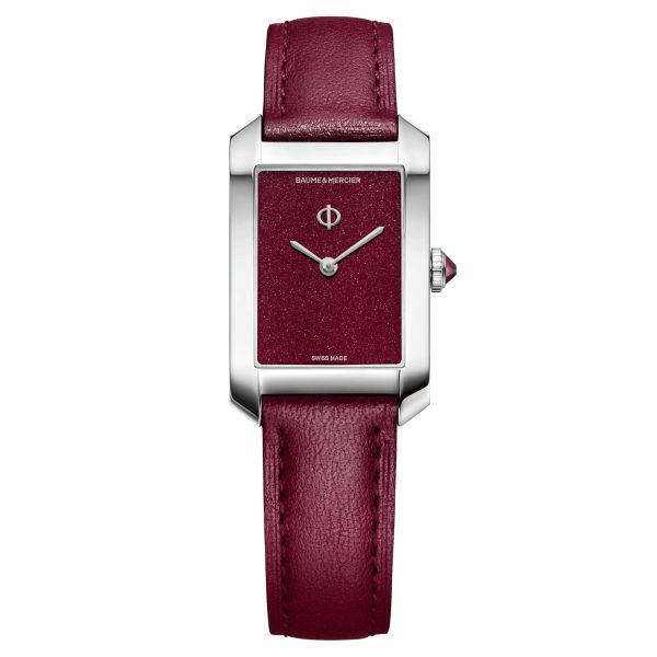 Montre Baume et Mercier Hampton quartz cadran pourpre bracelet cuir pourpre 35 x 22 mm 10673