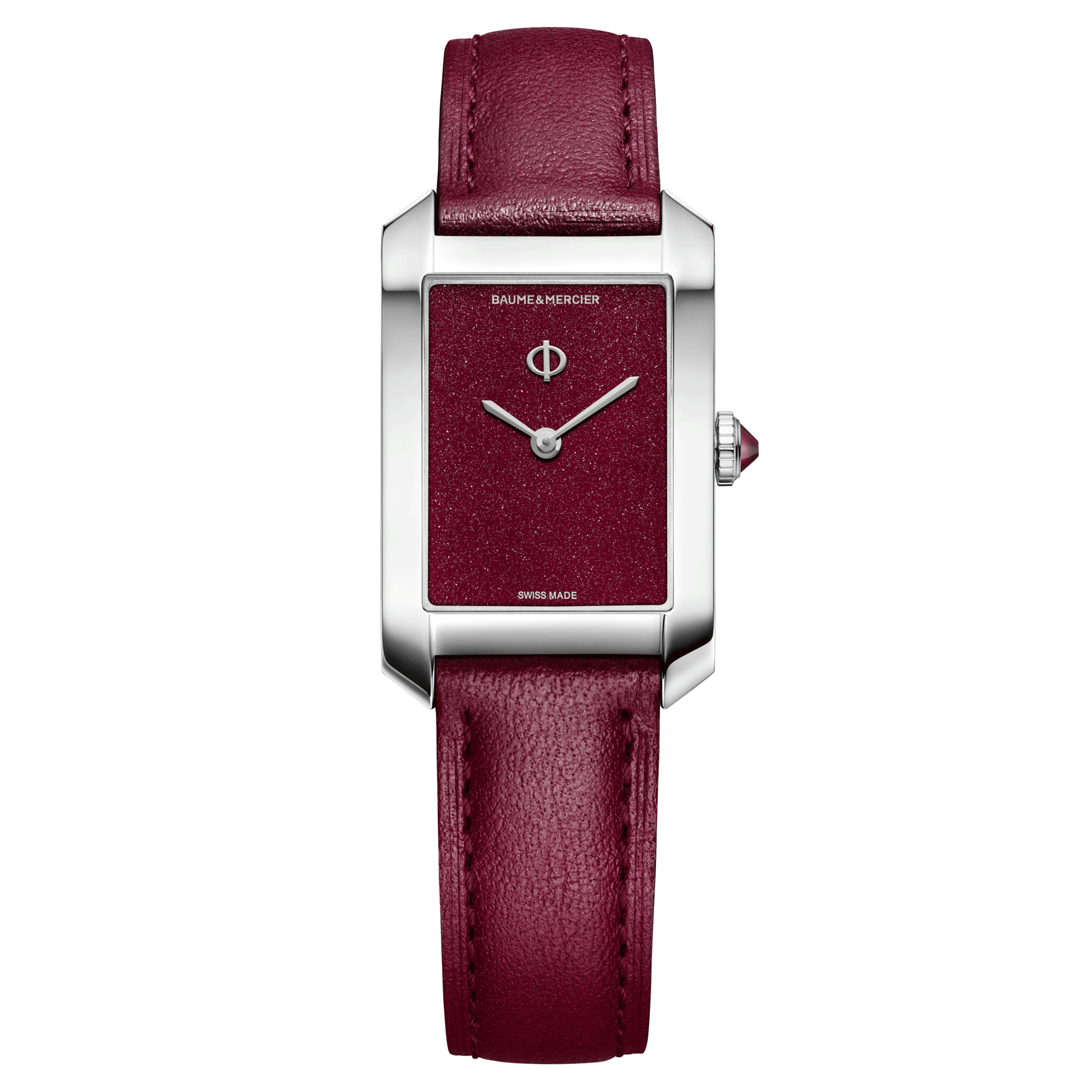 Montre Baume et Mercier Hampton quartz cadran pourpre bracelet cuir pourpre 35 x 22 mm 10673