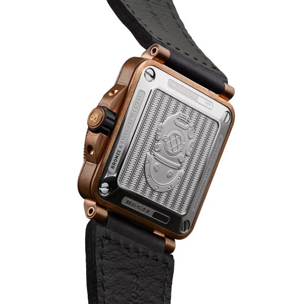 Montre Bell & Ross BR 03-92 Diver White Bronze automatique cadran blanc bracelet cuir 42 mm