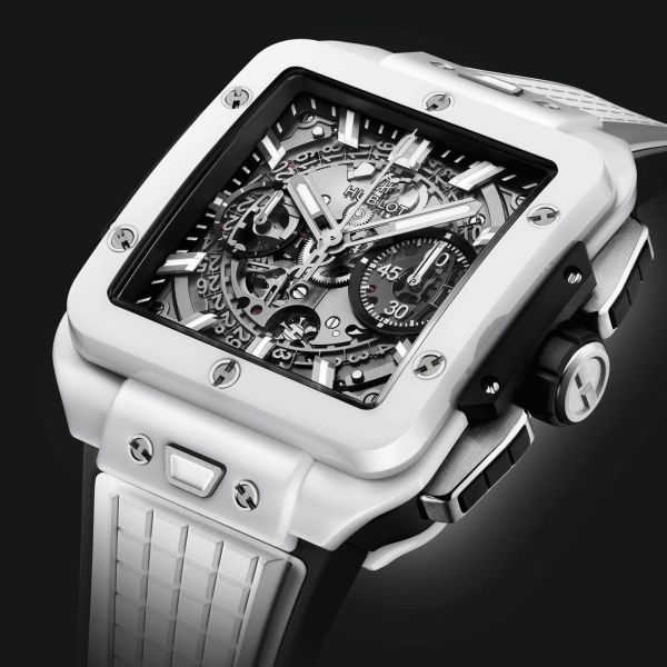 Hublot Square Bang Unico White Ceramic Watch 821.HX.0170.RX