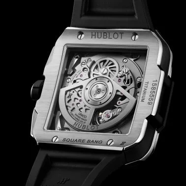 Hublot Square Bang Unico Titanium watch Automatic skeleton dial black rubber strap 42 mm