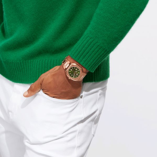 Montre Bell & Ross BR 05 Green Gold automatique cadran vert bracelet or rose 40 mm