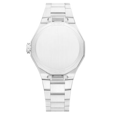 Baume et Mercier Riviera quartz watch violet dial steel bracelet 33 mm