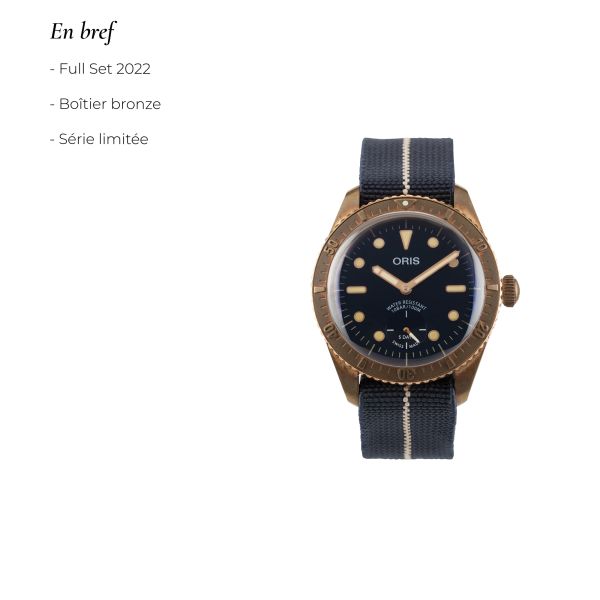 Montre Oris Divers Carl Brashear bronze Calibre 401 automatique 40 mm Full Set 2022