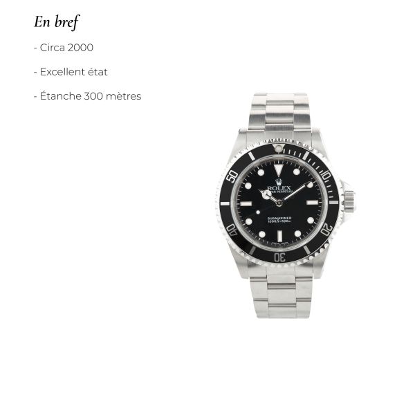 Montre Rolex Submariner 14060 automatique 40 mm 1999 avec Watch Certificate