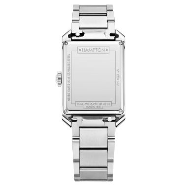 Baume et Mercier Hampton quartz watch white dial steel bracelet 35 x 22 mm 10740