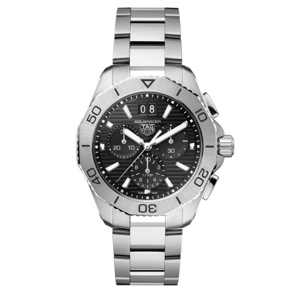 TAG Heuer Aquaracer Professional 200 Date Chronograph quartz watch black dial steel bracelet 40 mm CBP1110.BA0627