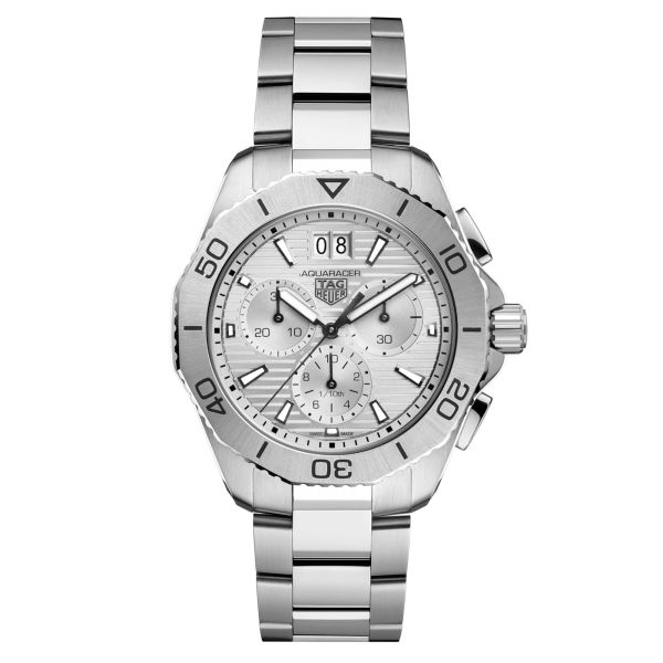 TAG Heuer Aquaracer Professional 200 Date Chronograph quartz watch silver dial steel bracelet 40 mm CBP1111.BA0627