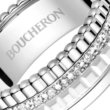 Boucheron Quatre Double White Edition small ring in white gold and diamonds