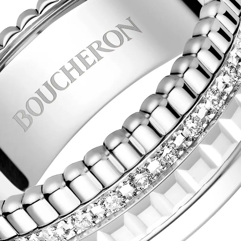 Boucheron Quatre Double White Edition small ring in white gold and diamonds