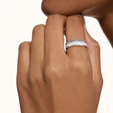 Boucheron Quatre Double White Edition small ring in white gold and diamonds