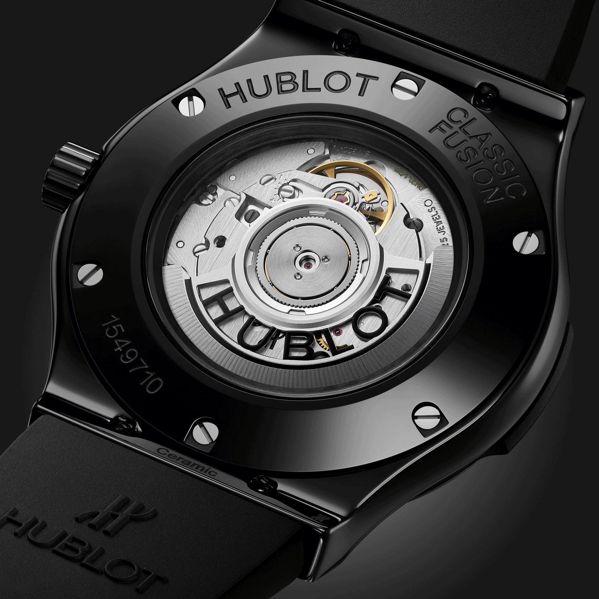 Montre Hublot Classic Fusion Black Magic automatique cadran noir bracelet caoutchouc 45 mm 511.CM.1171.RX