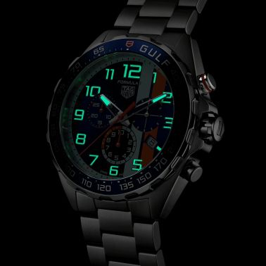 TAG Heuer Formula 1 x Gulf Chronograph quartz watch blue dial steel bracelet 43 mm CAZ101AT.BA0842