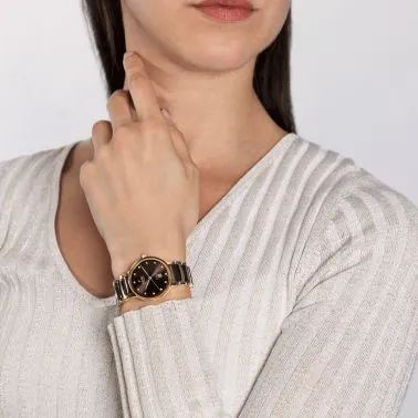 Montre Rado Centrix Diamonds automatique index diamants cadran brun bracelet céramique brune et rose 30,5 mm R30019732