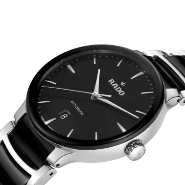 Rado Centrix automatic watch black dial steel and ceramic bracelet 39,5 mm R30018152